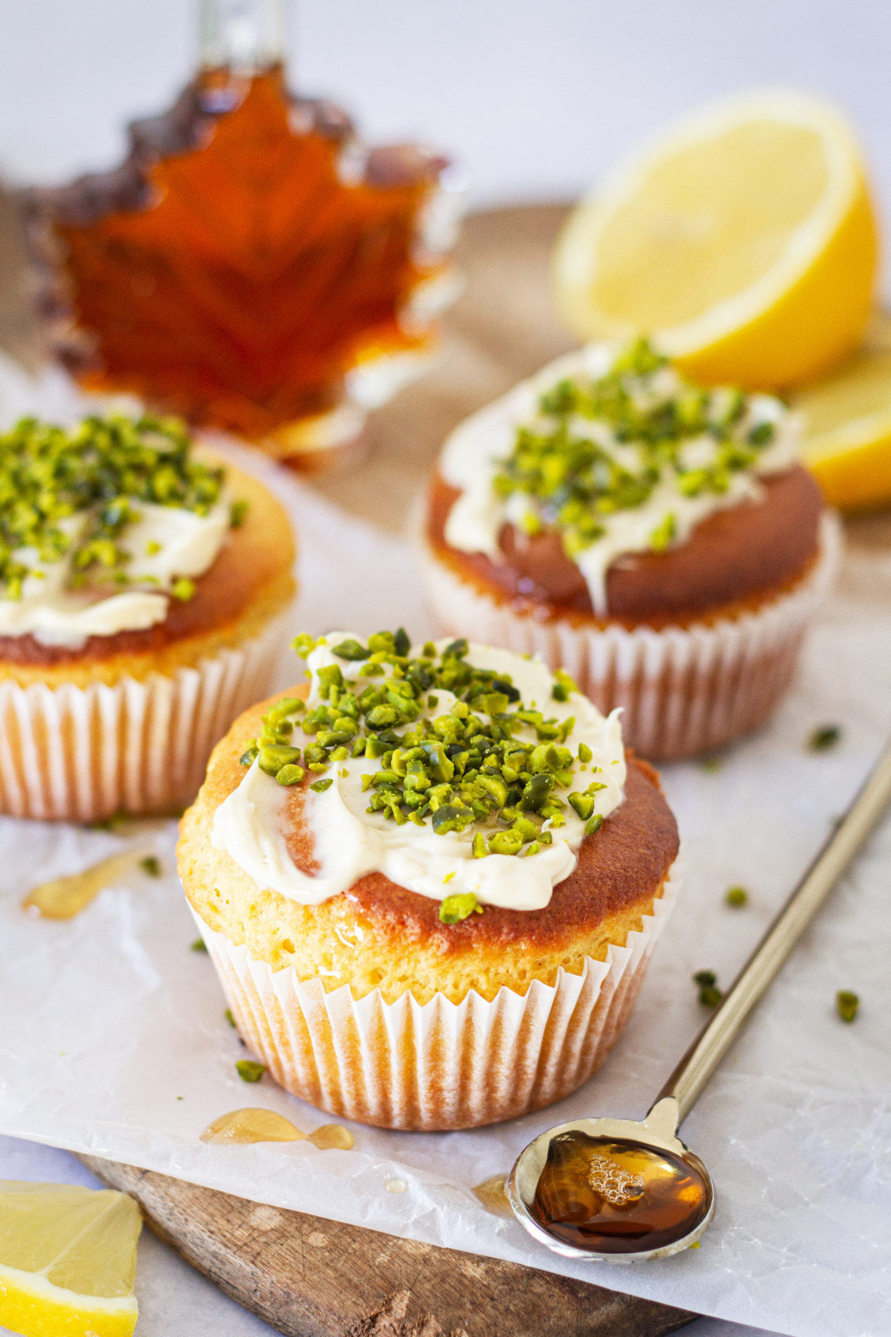 Vegane Ahorn-Zitronenmuffins mit Pistazien | Ahornsirup aus Kanada