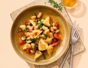 Artischockensalat mit weißen Bohnen, Pink Grapefruit und Ahorndressing